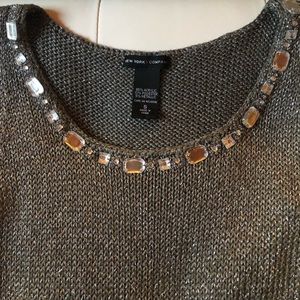 New York Company knit sleeveless tank with jewel neckline